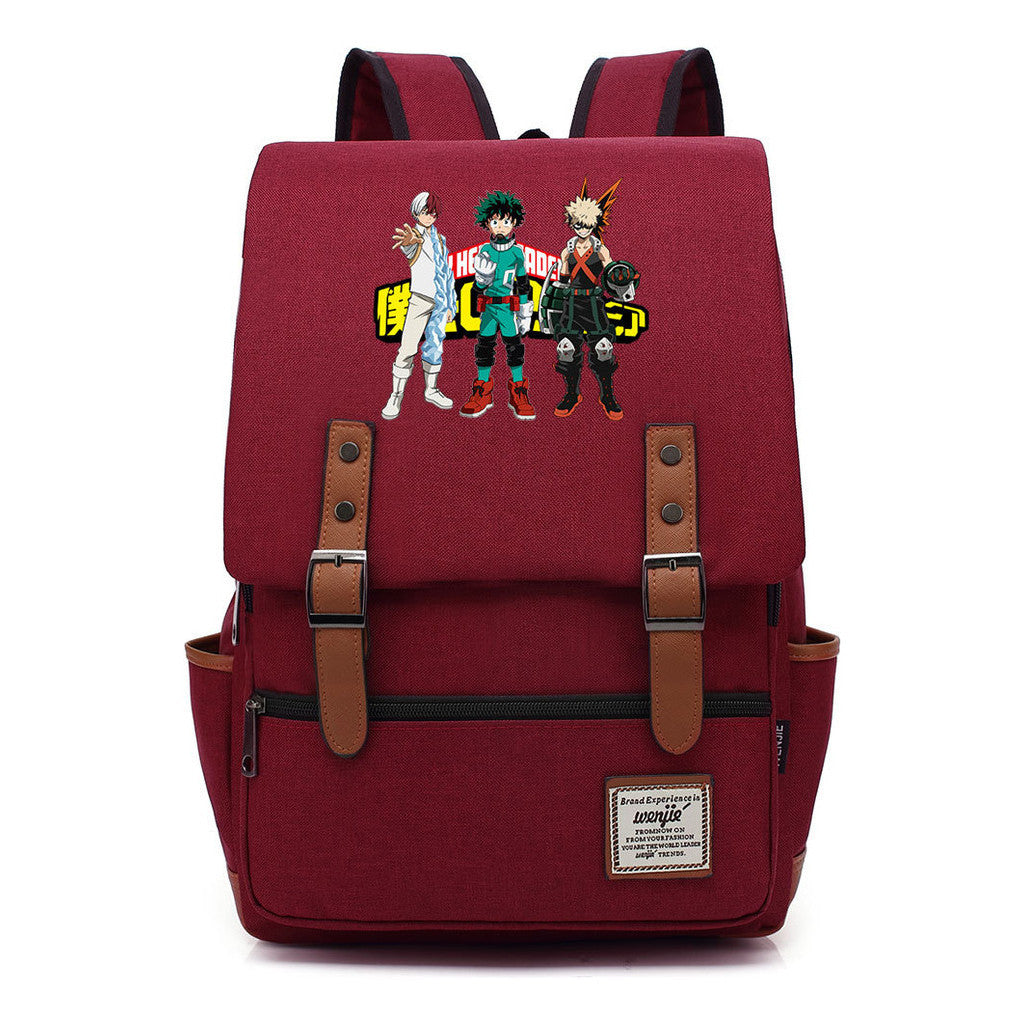 Animation My Hero College Prints Schoolbags For Young Students And Classic Backpacks With Belt Buckles For Men And Women.