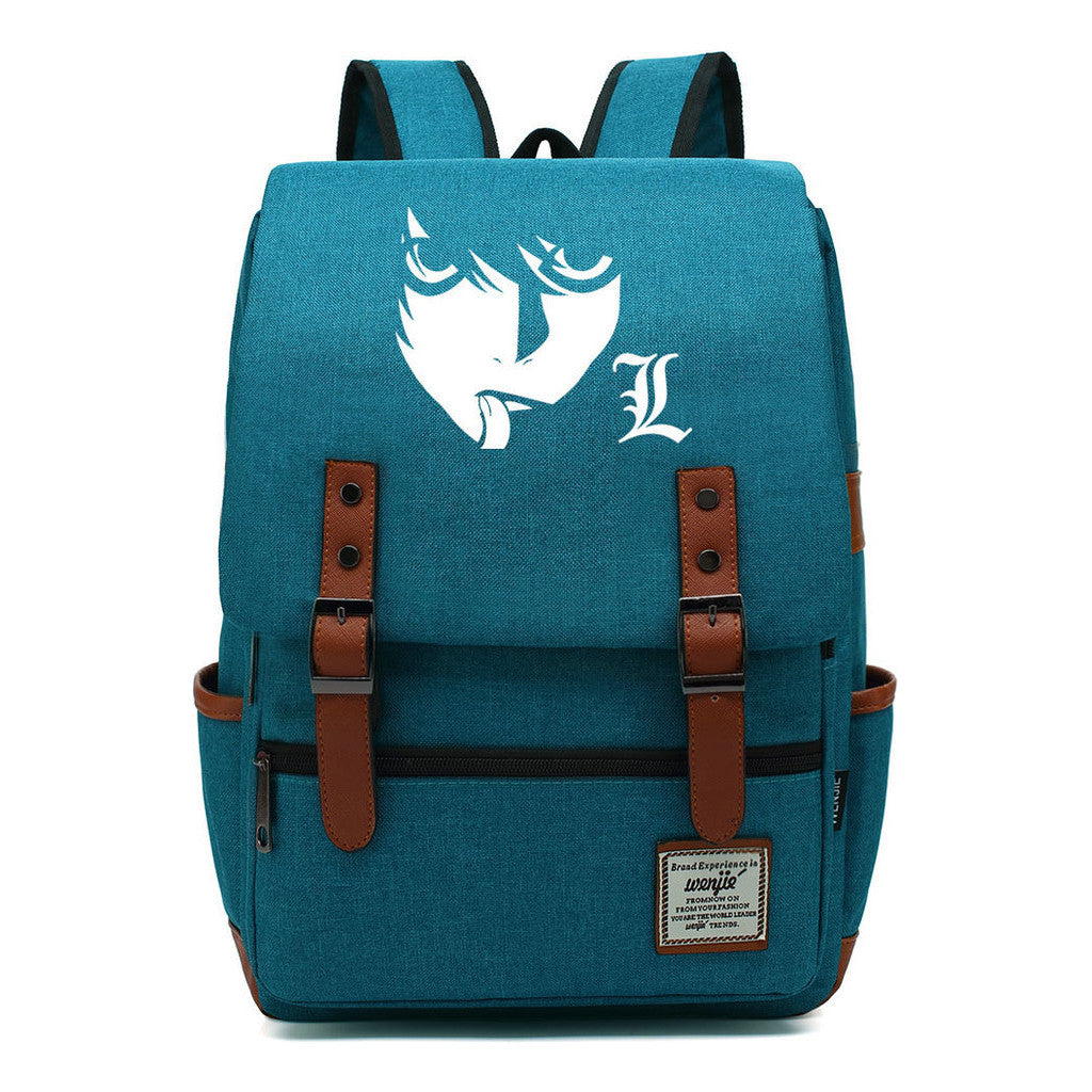 Manga Death Note Youth Student School Bag Men's And Women's Leisure Belt Buckle Backpack