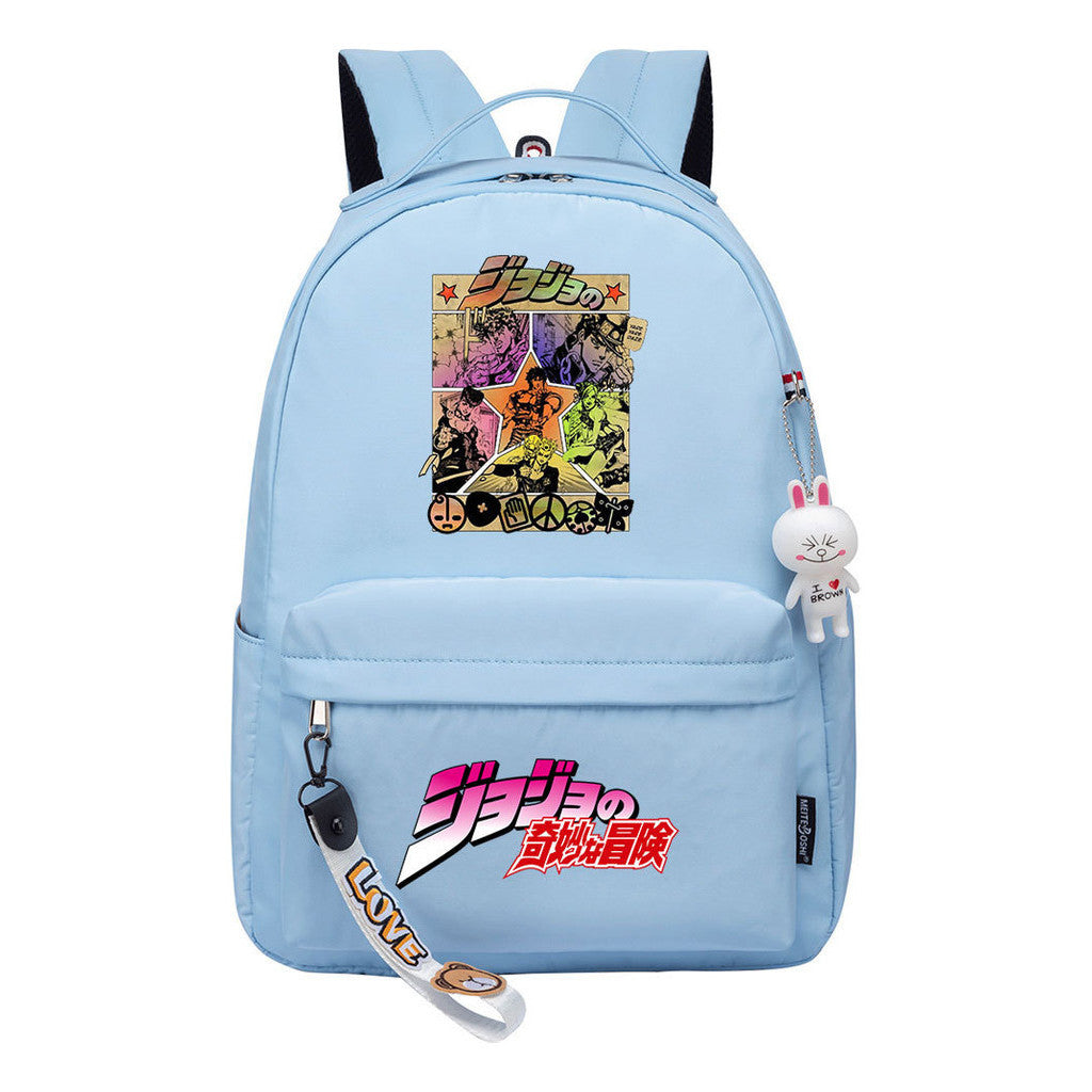 Comic Jojo's Wonderful Adventure Print Youth Student School Bag Leisure Bag Girl Backpack