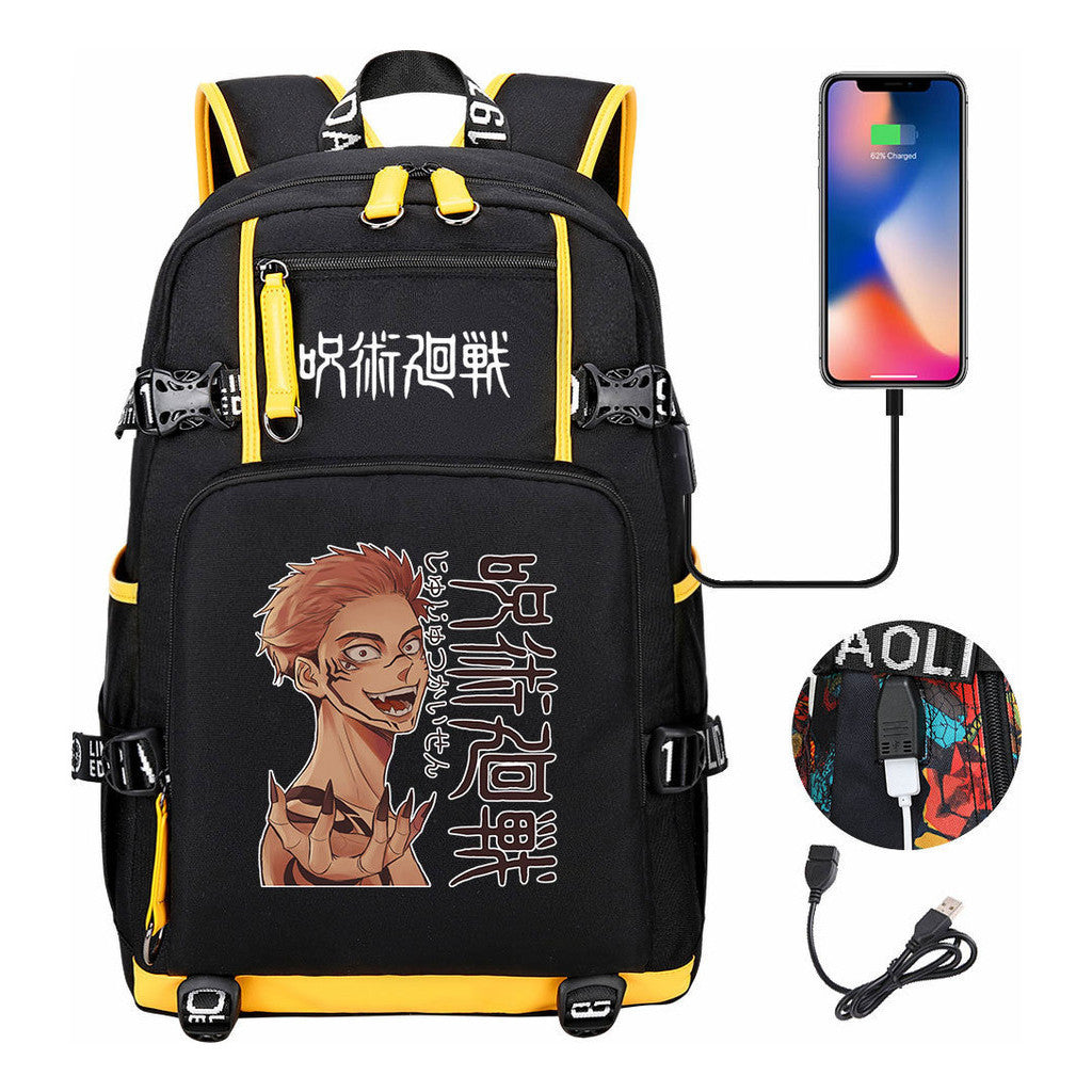 Printed Usb Youth Student Backpack For Men And Women's Leisure Large Capacity Travel Backpack