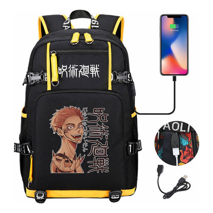 Printed Usb Youth Student Backpack For Men And Women's Leisure Large Capacity Travel Backpack