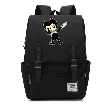 Printed Teenage Student Backpack For Men And Women With Casual Belt Buckle Classic Backpack