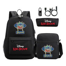 Interstellar Baby Stitch Usb Password Lock Youth Student Backpack 3-piece Set For Men And Women Backpacks