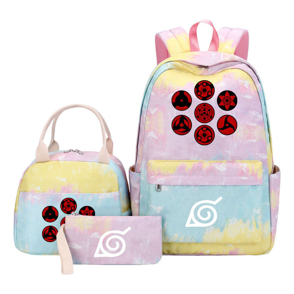 Naruto Student Girl Backpack Lunch Bag Three Piece Set Backpack Set