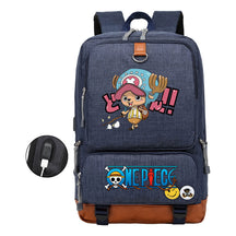 Cartoon One Piece Print Usb Youth Student Backpack For Leisure Travel Backpack