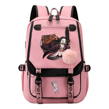 Cartoon Fashion Usb Youth School Bag For Boys And Girls Casual Ribbon Flip Backpack