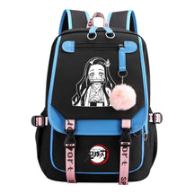Japanese Cartoon Fashion Usb Youth Student Backpack With Casual Woven Strap Flip Back Backpack