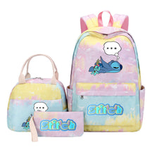 Interstellar Baby Stitch Youth Student Girls School Bag Lunch Bag Three Piece Set Backpack Set