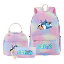 Interstellar Baby Stitch Youth Student Girls School Bag Lunch Bag Three Piece Set Backpack Set