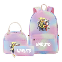Naruto Teenage Student Girls School Bag Lunch Bag Three Piece Set Backpack Set