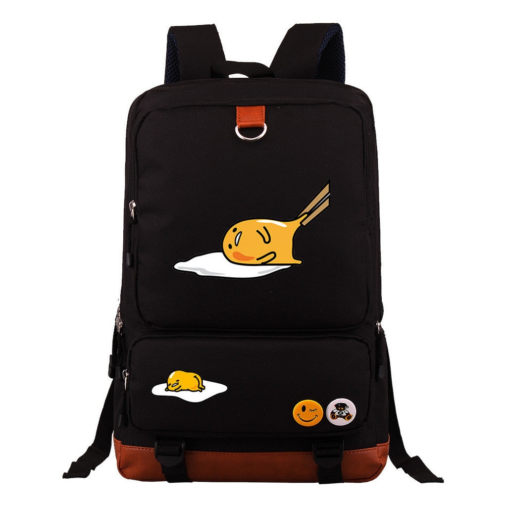 Cartoon Anime Lazy Egg Youth Student Backpack With Large Capacity Travel Bag For Boys And Girls Backpack