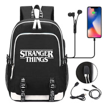 Strange Story Printed Usb Youth Student Backpack For Leisure Travel Backpack