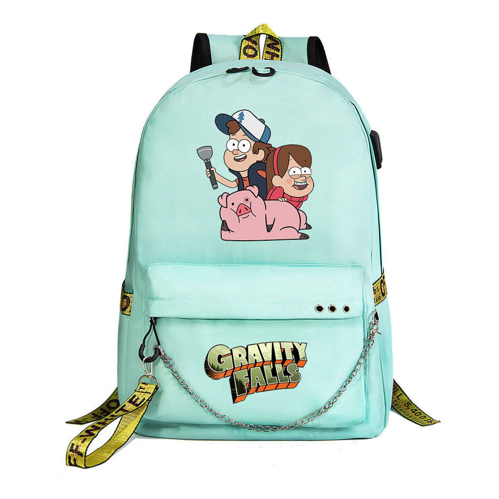 Cartoon Strange Town Youth Student School Bag Men's And Women's Leisure Travel Backpack