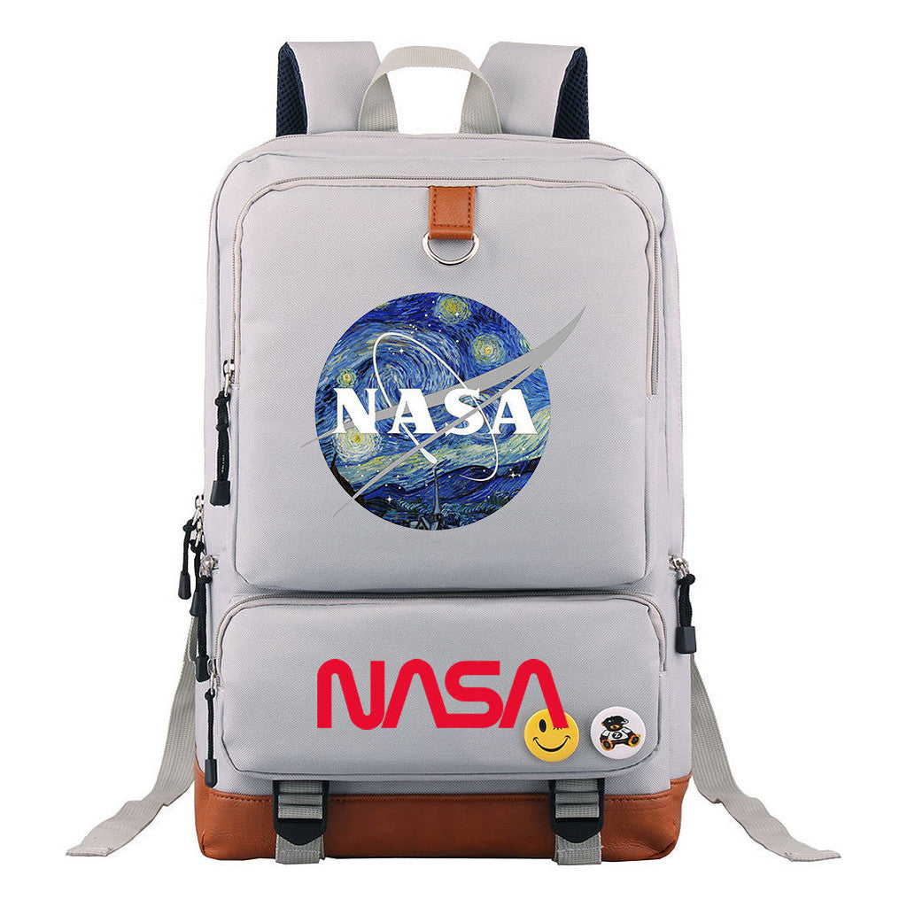 Nasa Fashion Printed Youth Student School Bag Large Capacity Travel Bag Men's And Women's Backpack