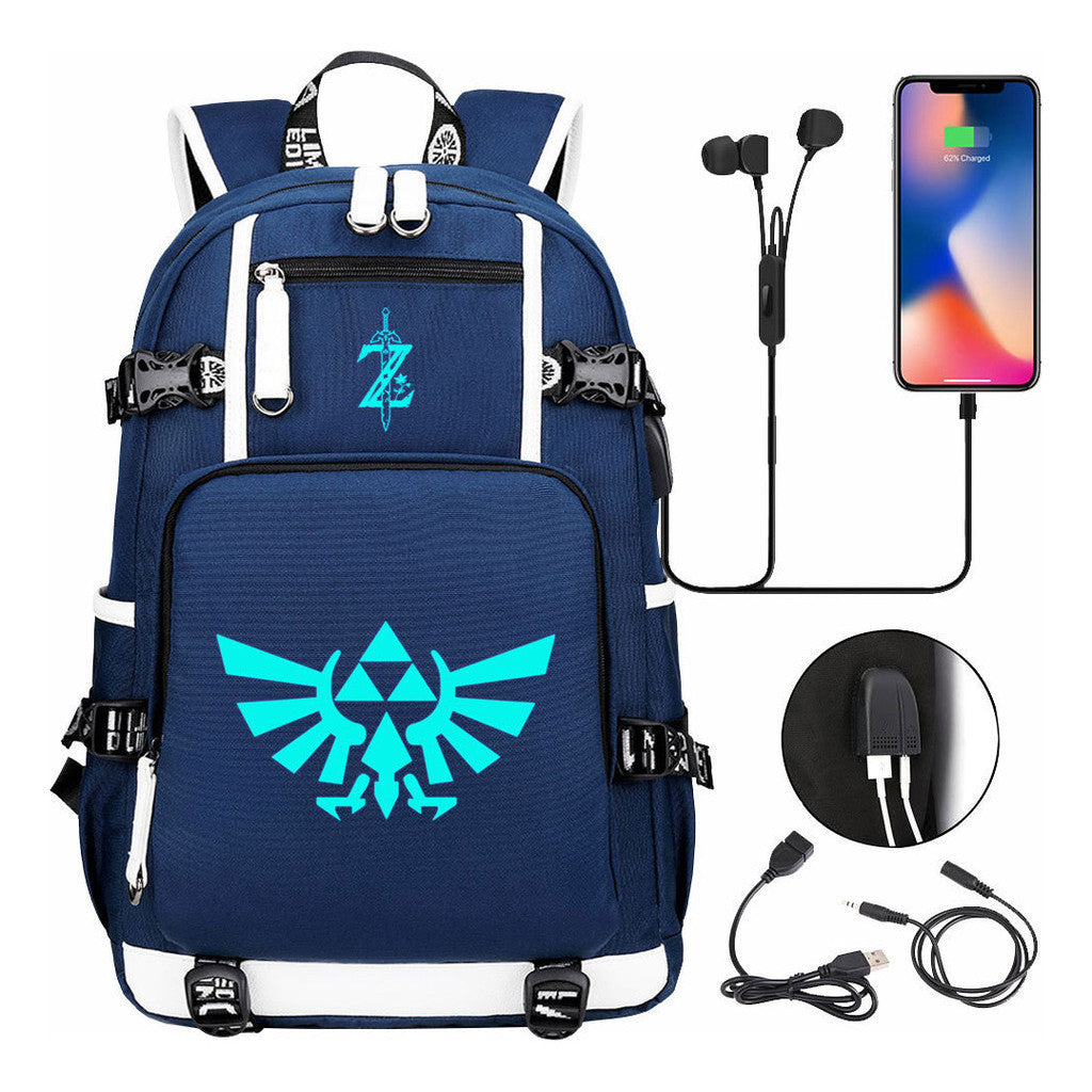 Legend Of Zelda Usb Youth Student Backpack For Men And Women's Leisure Travel Backpack