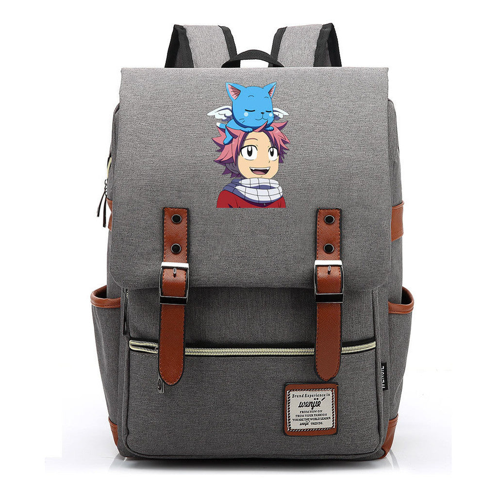Printed Schoolbag Leisure Belt Buckle Classic Backpack For Young Students