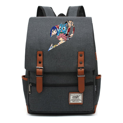 Printed Youth Student School Bag Casual Belt Buckle Classic Backpack