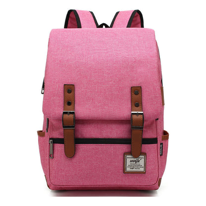 Printed Teenage Student Backpack For Men And Women With Casual Belt Buckle Classic Backpack