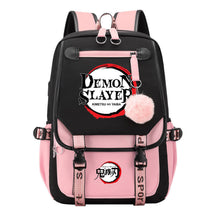 Japanese Cartoon Fashion Usb Student Backpack Casual Woven Flap Backpack