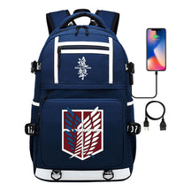 The Giant Soldier Captain Of The Manga Attack Printed Usb Youth Student Backpack Men's And Women's Backpack Leisure Travel Backpack