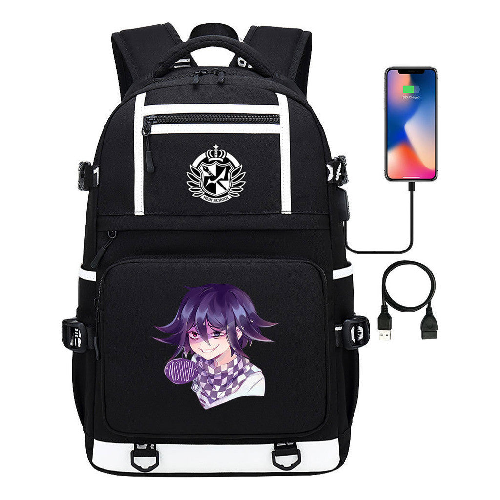 Cartoon Cartoon Printed Usb Youth Student Backpack Men's And Women's Backpack Leisure Travel Backpack