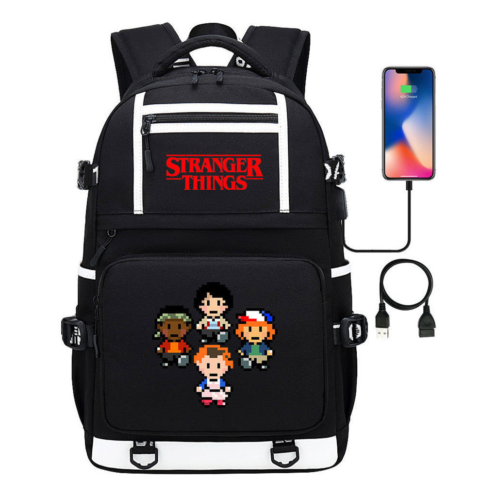 Printed Usb Youth Student Backpack For Men And Women's Leisure Travel Backpack