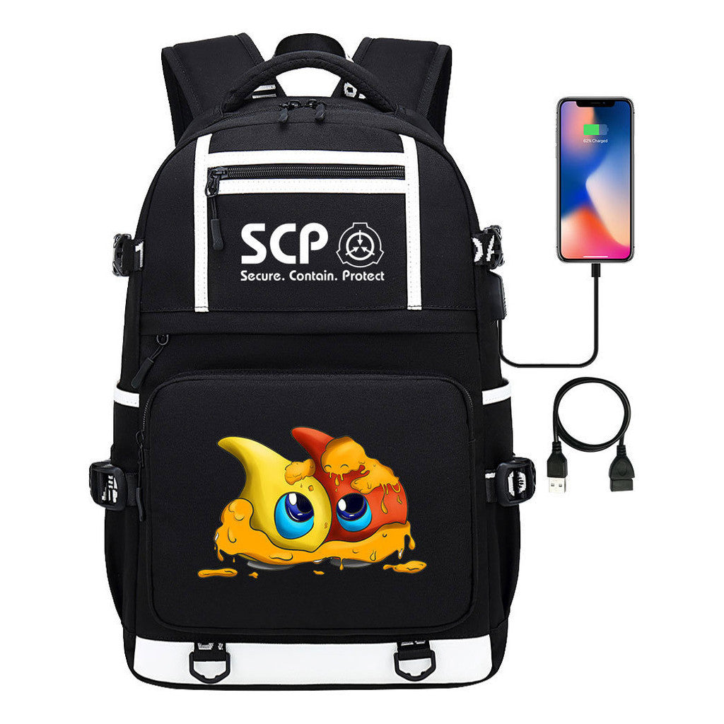 Printed Usb Youth Backpack For Men And Women's Leisure Travel Backpack