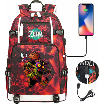 Printed Backpack For Men And Women With Large Capacity Leisure Travel Backpack
