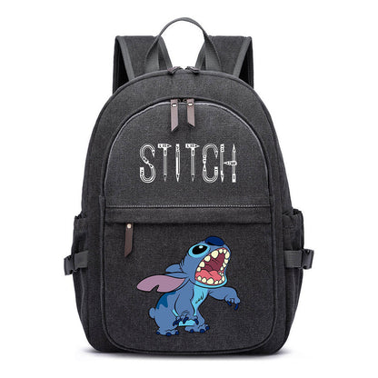 Anime Star Baby Stitch Printed Youth Student Backpack For Men And Women With Casual Woven Straps Backpack