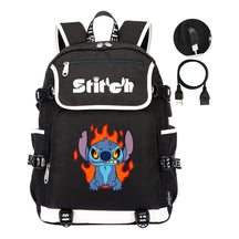 Anime Star Baby Stitch Printed Usb Youth Student Backpack For Leisure Travel Backpack