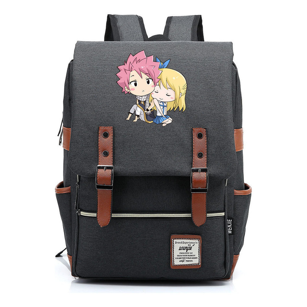 Printed Teenage Student Backpack For Men And Women With Casual Belt Buckle Classic Backpack