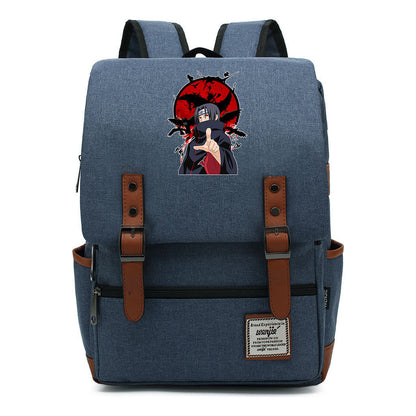 Naruto Printed Student Backpack For Men And Women, Casual Belt Buckle, Classic Backpack