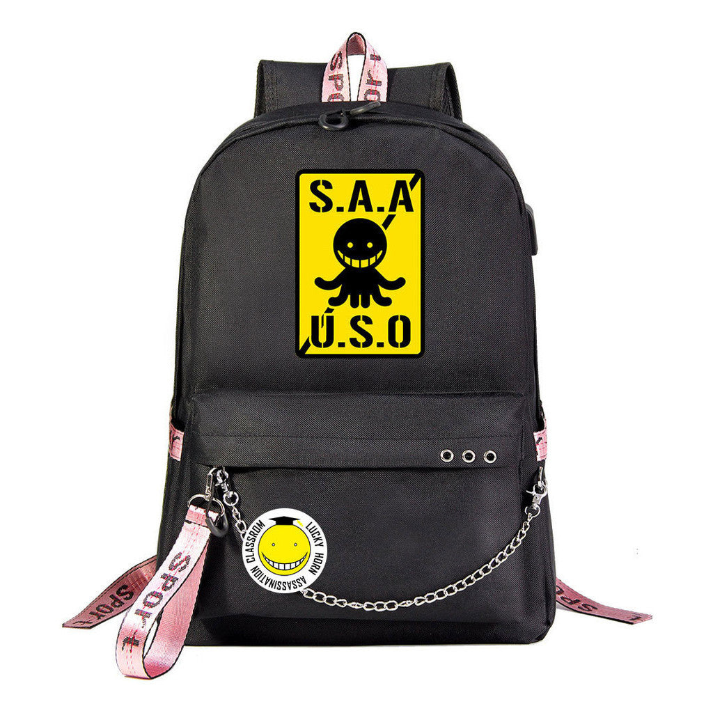 Anime Dark Usb Youth Student Backpack For Men And Women's Leisure Travel Backpack