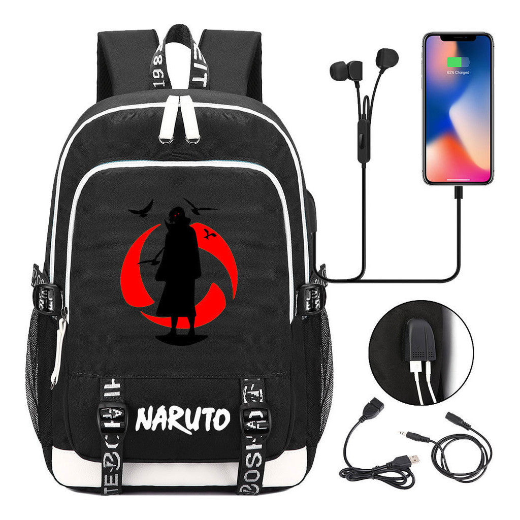 Naruto Student Backpack Usb Men's And Women's Casual Backpack