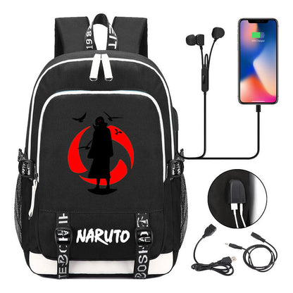 Naruto Student Backpack Usb Men's And Women's Casual Backpack