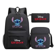 Starry Baby Stitch Printed Youth School Bag Three Piece Set For Men And Women Shoulder Set Backpack
