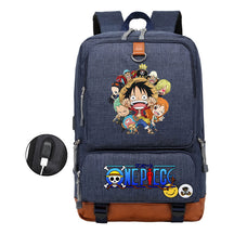 Cartoon Pirate King Printed Usb Student Backpack Leisure Travel Backpack
