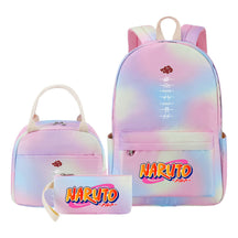 Naruto Teenage Student Girls School Bag Lunch Bag Three Piece Set Backpack Set
