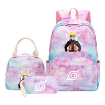 Naruto Youth Student School Bag Lunch Bag Three Piece Set Backpack Set