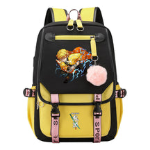 Cartoon Fashion Usb Youth Student School Bag Casual Ribbon Flip Backpack
