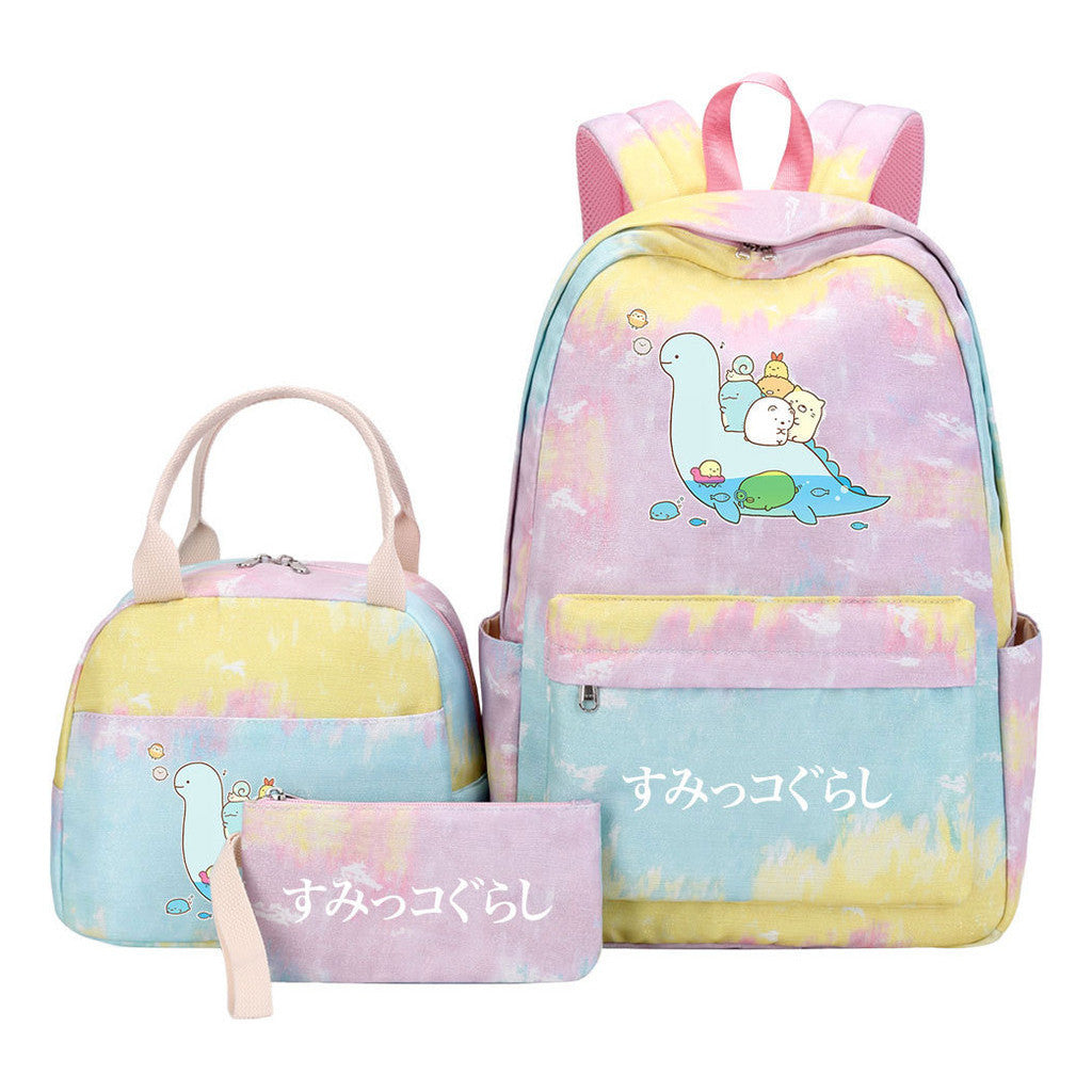 Game Corner Biology Youth Student Girls School Bag Lunch Bag Three Piece Set Backpack Set