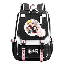 Cartoon Fashion Usb Youth School Bag For Boys And Girls Casual Ribbon Flip Backpack