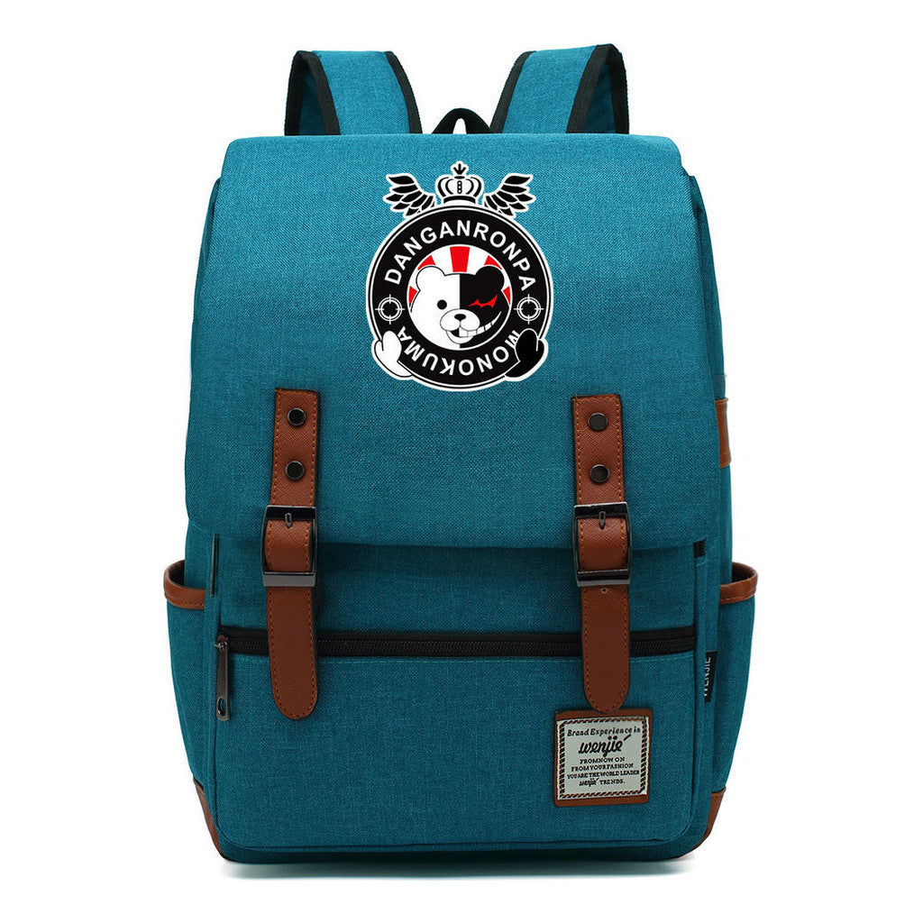 Printed Teenage Student Backpack For Men And Women With Casual Belt Buckle Classic Backpack