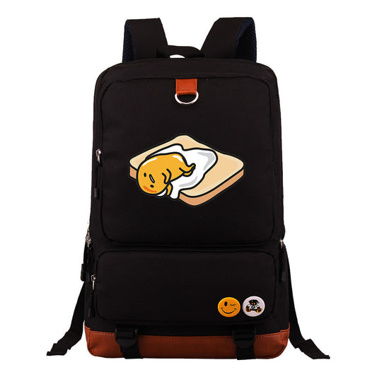 Cartoon Anime Lazy Egg Youth Student Backpack With Large Capacity Travel Bag For Boys And Girls Backpack