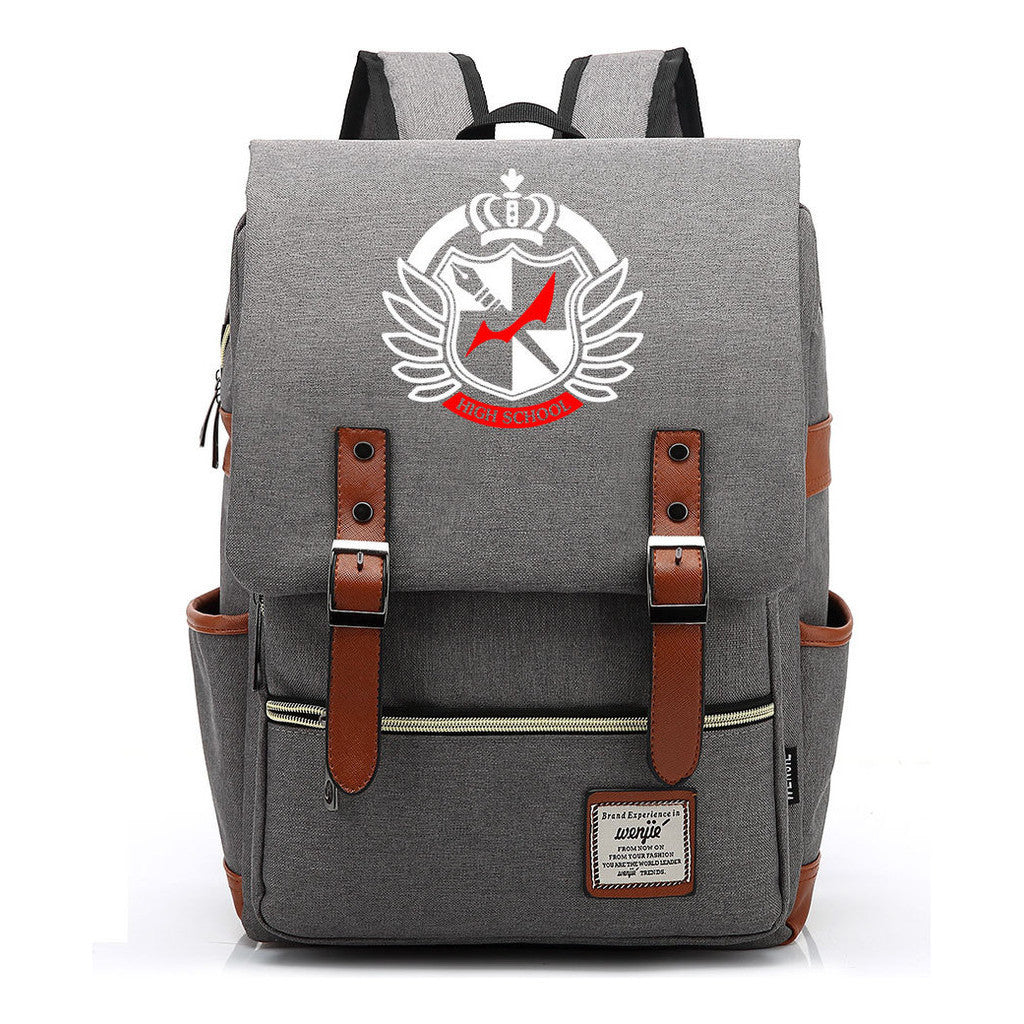 Printed Teenage Student Backpack For Men And Women With Casual Belt Buckle Classic Backpack