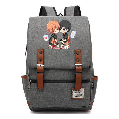 Volleyball Youth Printed Student School Bag Casual Belt Buckle Classic Backpack