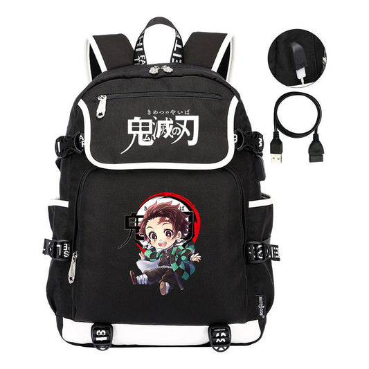 Anime Cartoon Usb Youth Student Backpack For Men And Women Leisure Backpack