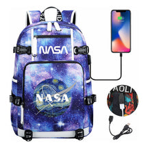 Nasa Fashion Printed Usb Student Backpack For Leisure Travel Backpack
