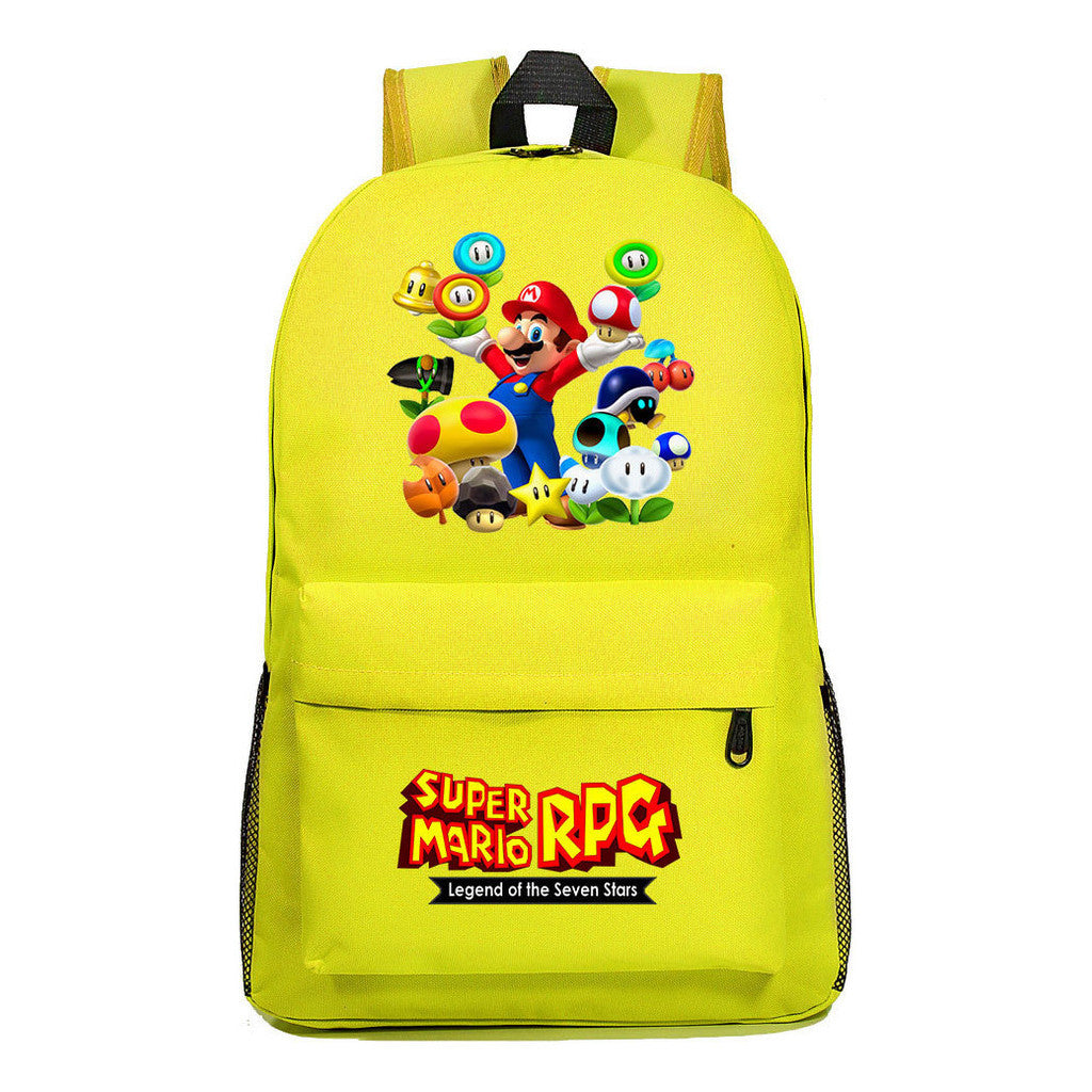 Super Mario Starry Sky Youth Student Backpack For Men And Women's Leisure Travel Backpack