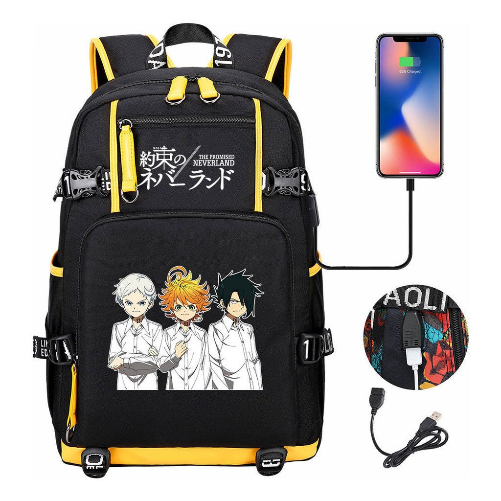 Promised Dream Island Usb Large Capacity Student Backpack Leisure Travel Backpack